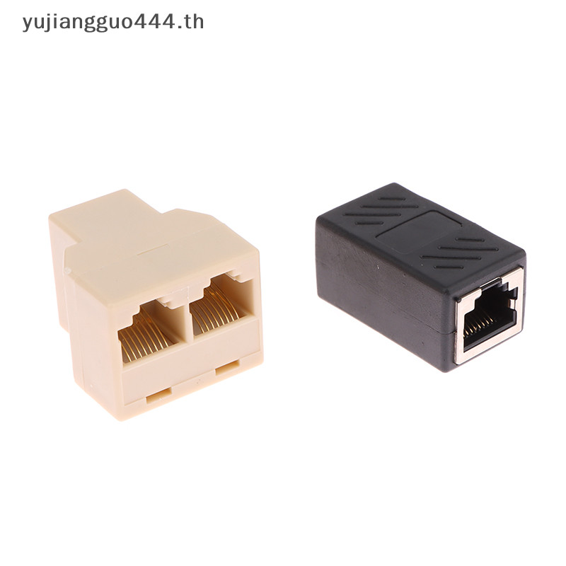 # ใหม ่ # RJ45 Connector 1 ถึง 2 Way LAN Ethernet Cable Network Splitter Coupler RJ45 Cat5/Cate6 Interface Extender Adapter .