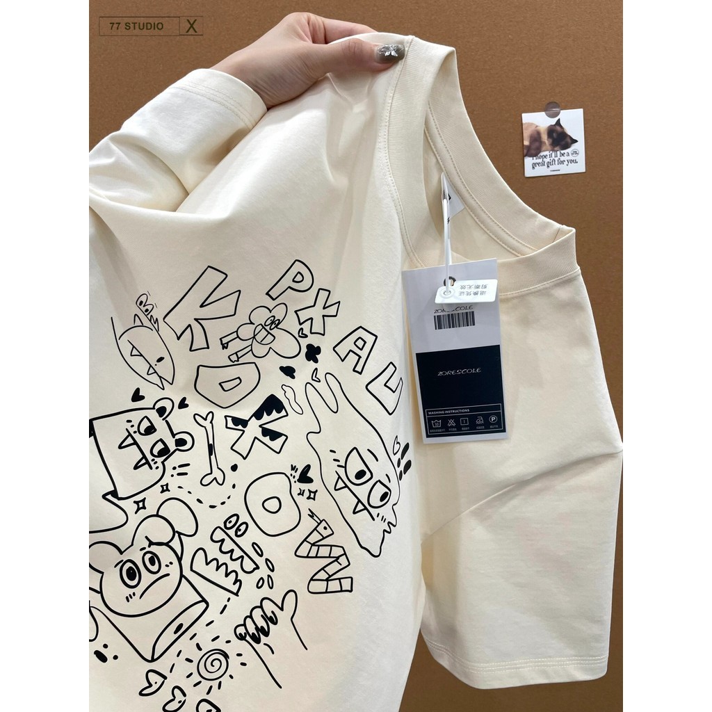 พร้อมส่ง เสื้อ พร้อมส่ง เสื้อยืดแขนสั้น คอกลม โอเวอร์ไซซ์ สไตล์เกาหลี แฟชั่นสําหรับผู้ชาย การ์ตูน และผู้หญิง