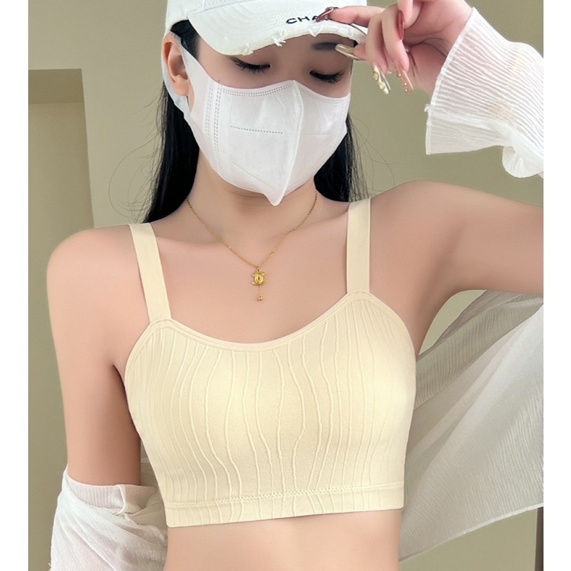 สินค้าพร้อมส่งจากไทย lansrubbra (N853)บราแฟชั่นแบบสวม ผ้านุ่มใส่สบาย สีพาสเทลสุดน่ารัก
