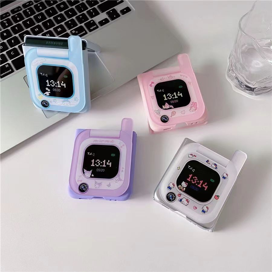 Simple Anti-DROP สําหรับ Samsung Galaxy ZFlip 7 7FE Flip6 Z Flip5 ZFlip4Trendy Design Hard PC สีสัน Z Flip4 ผู้หญิงเคสโทรศัพท์
