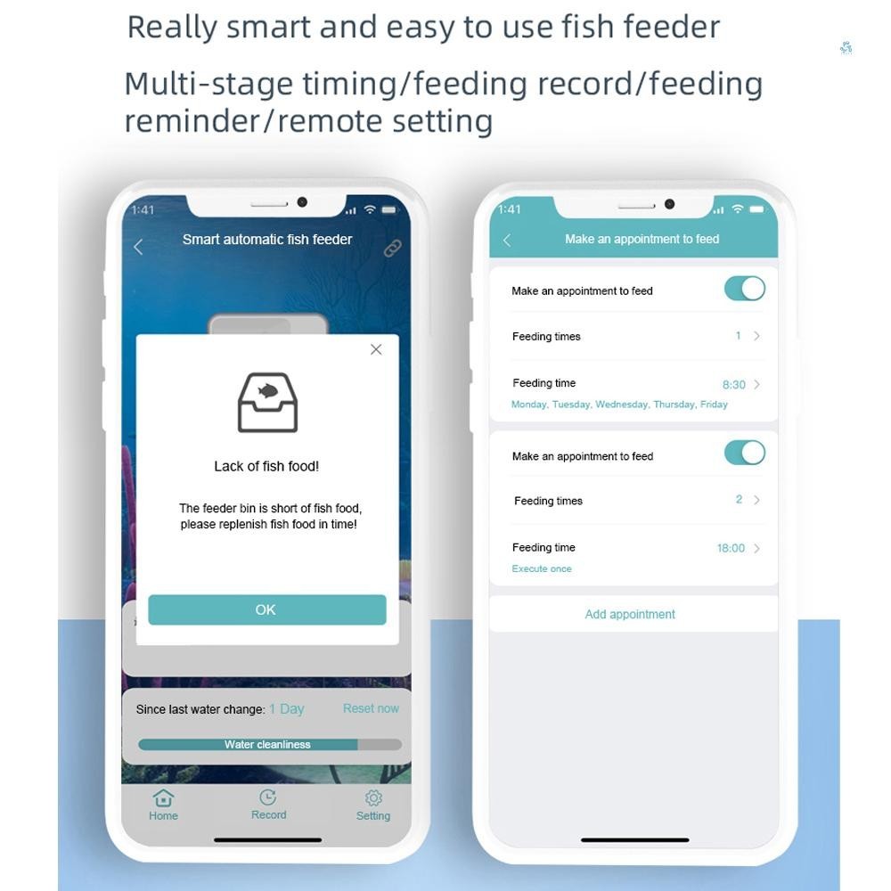 Wifi อัจฉริยะจับเวลาเครื ่ องป ้ อนอัตโนมัติ Aquarium Goldfish Feeder 100ML ขนาดใหญ ่ ความจุ Fish Feeder โทรศัพท ์ มือถือ APP Control - รูปที่ 4