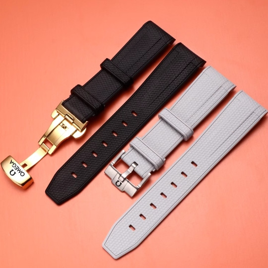Omega Watch Strap Saucer Feiswaki Co-Branded Silicone Strap New Seamaster 300 Speedmaster Rubber Watch Strap