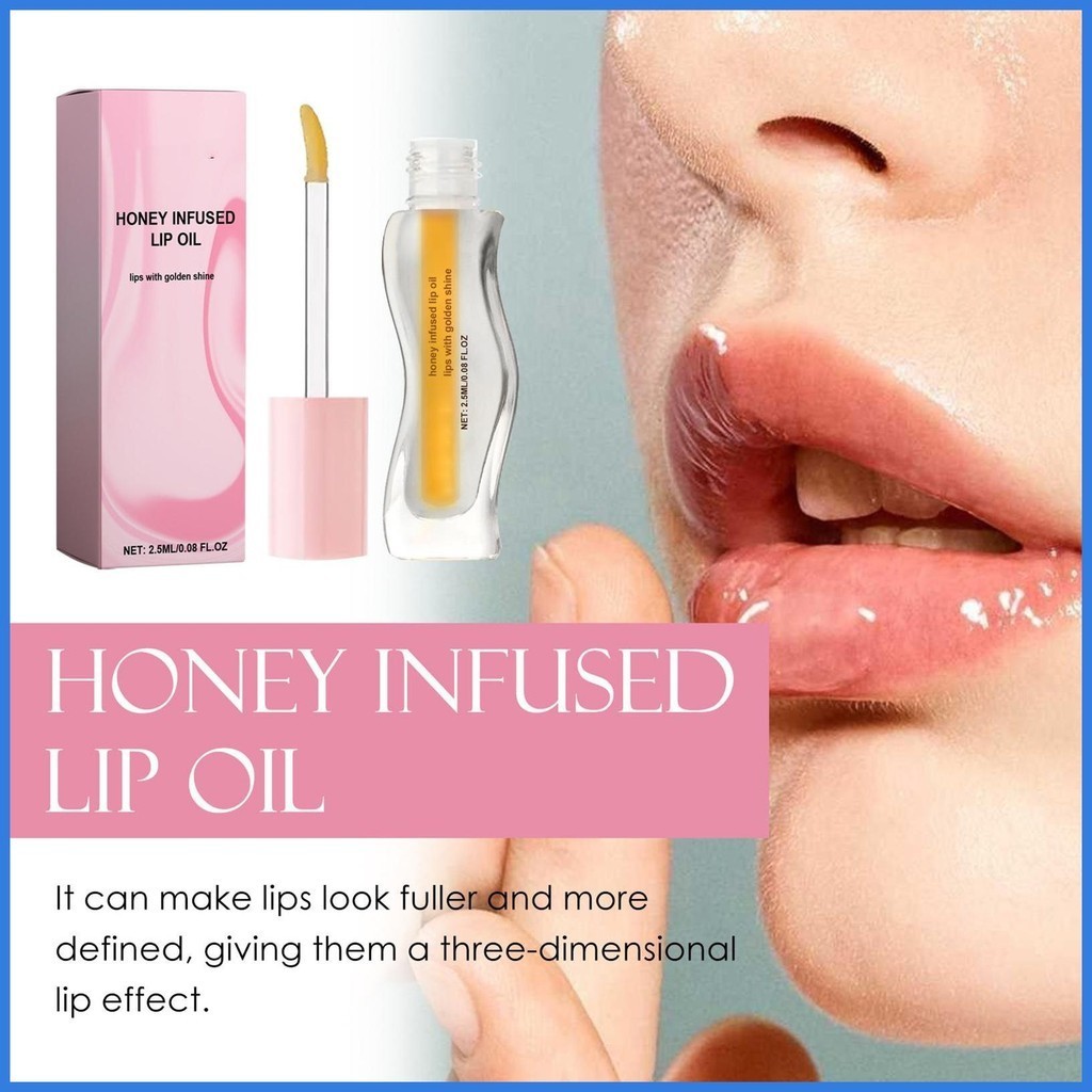 Moisture Lip Gloss Natural Honey Lip Gloss Oil ลิปสติก Long-Lasting Moisture Smooth Finish สําหรับผู ้ หญิง &amp; teaimth teaimth