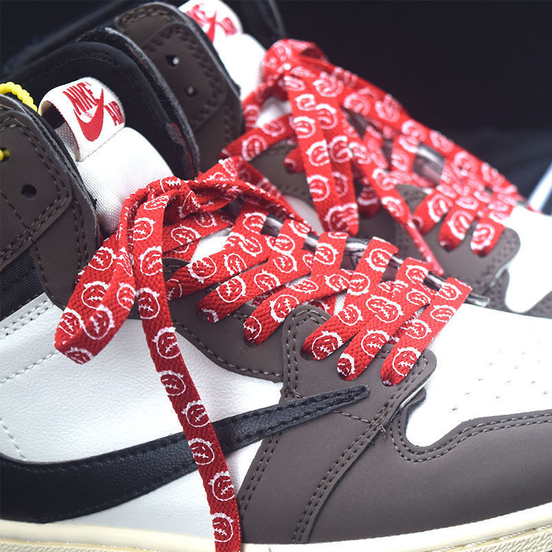 Ccg Travis Scott Jointly Ghost Face Shoelaces AJ1 TS Dunk สไตล ์ เดียวกันแฟชั ่ นกีฬา Leisure City Walk การฝึกอบรมทุกวันกีฬากลางแจ ้ ง Leisure Gym Fitness