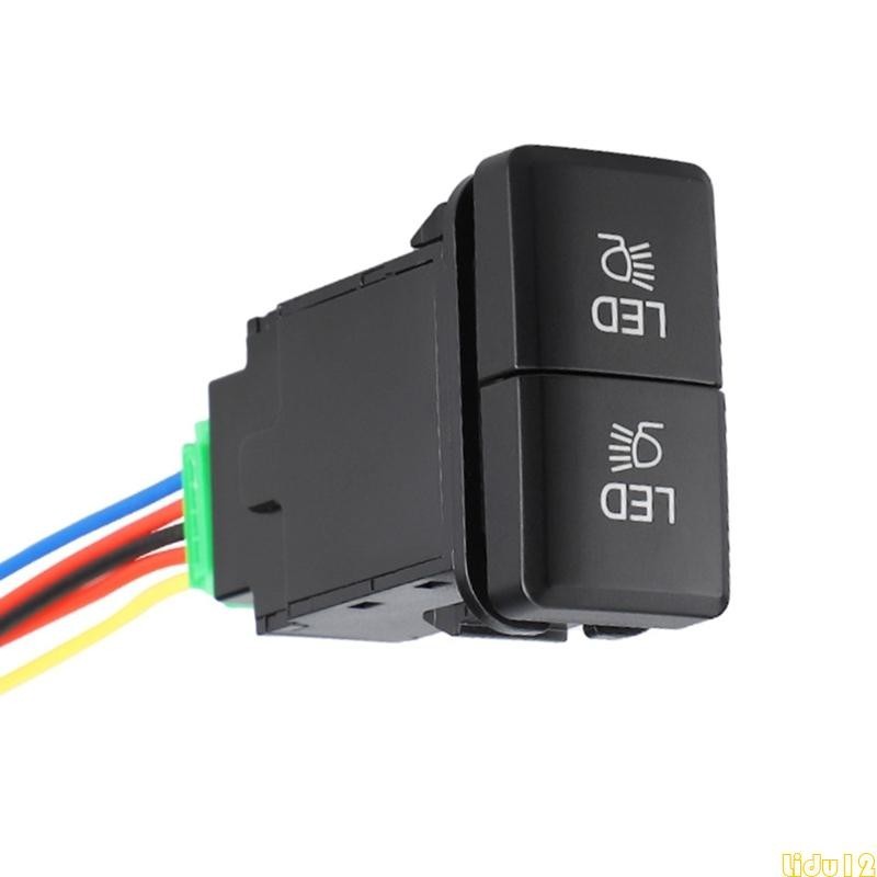 Lidu12 สวิตช์ไฟตัดหมอกที่เชื่อถือได้ ติดตั้งง่าย ตัวบ่งชี้ LED สะดวกเปลี่ยนไฟตัดหมอกสวิทช์สําหรับรถยนต์