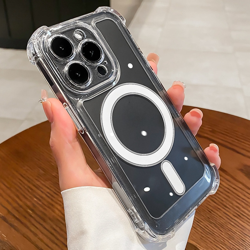 ขายร้อนปลอกใสสําหรับiPhone 17 Pro Max Air 16E 16 Plus 16 Pro Maxหรูหราชาร์จไร้สายกันกระแทกเคสโทรศัพท์นุ่มฝาครอบแม่เหล็กโปร่งใส