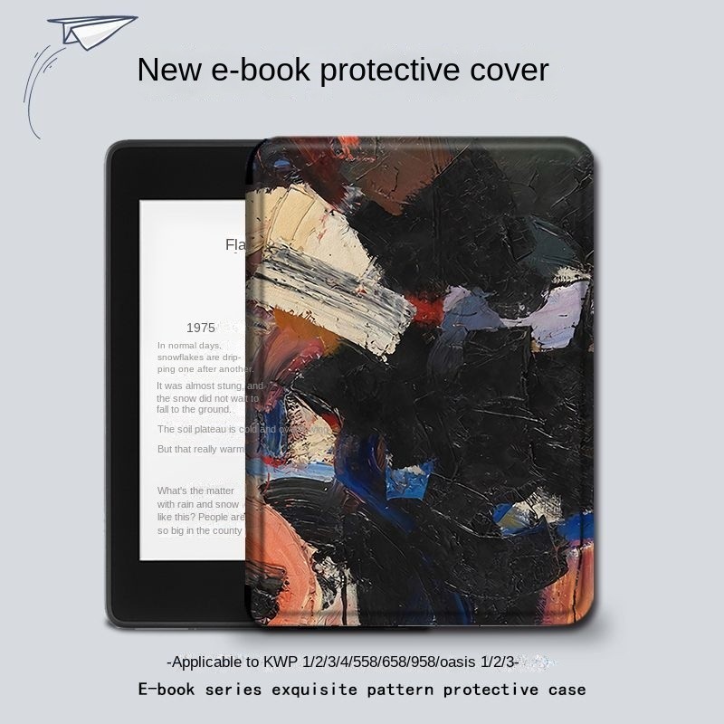 เหมาะสําหรับ Xiaomi E-Book เคสป ้ องกัน Kindle Huawei JDRead1 ปาล ์ มอ ่ านหนังสือ light2 Reader ภาพวาดสีน ้ ํามันหญิง 3EW8