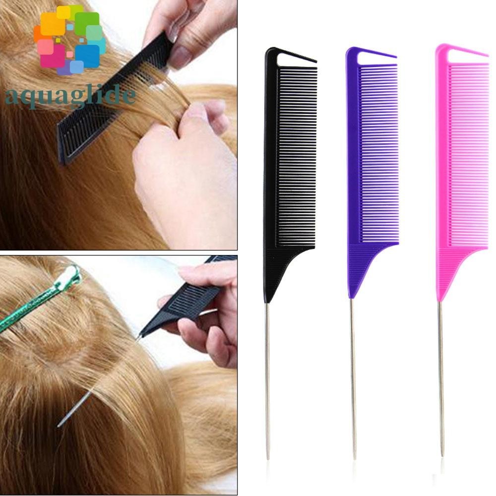 Aquaglide Hair Tail Comb Professional Fine-tooth Anti-static Straight Hair Brush