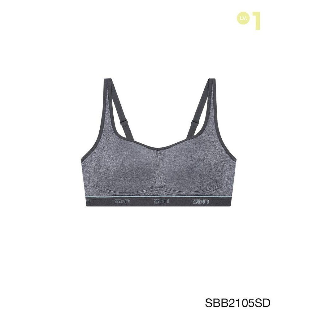 Sabina เสื้อชั้นใน Invisible Wire (ไม่มีโครง) รุ่น Sbn Sport รหัส SBB2105SD สีเทาเข้ม