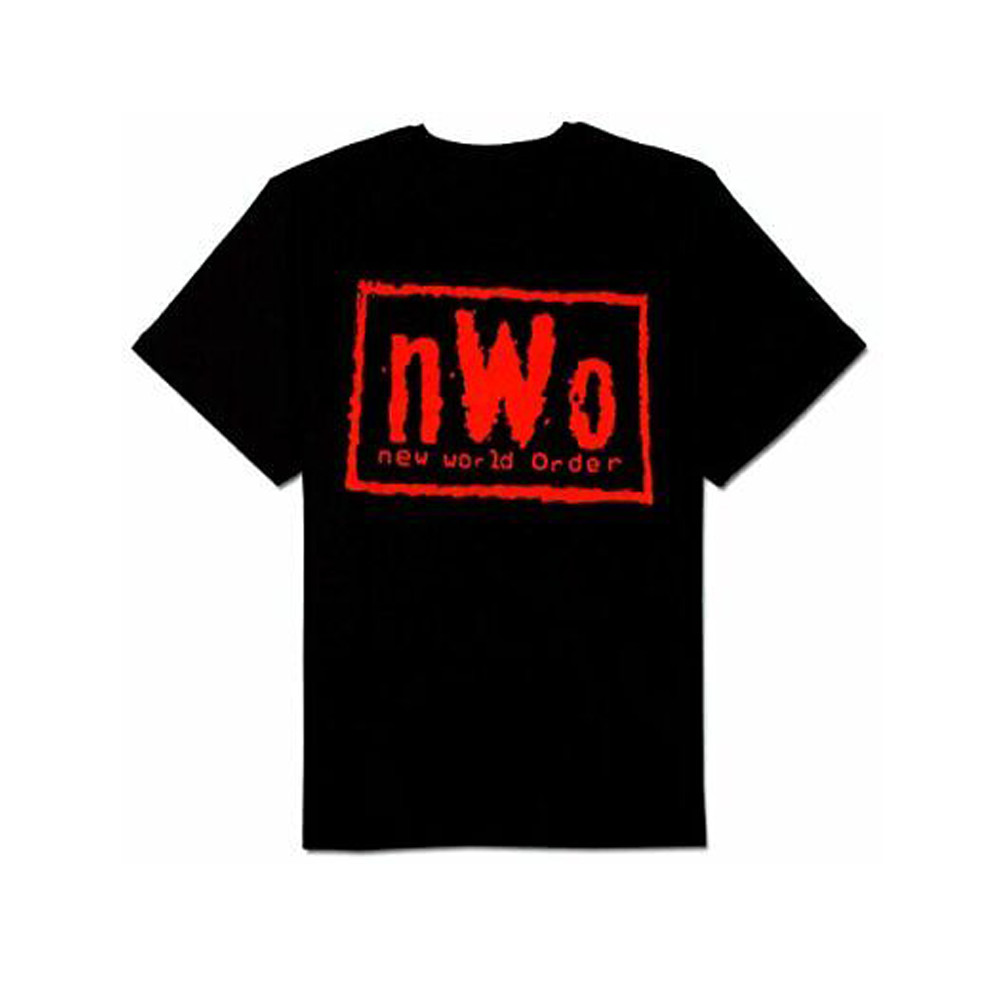 ผู้ใหญ่ Mens New World Order Nwo โลโก้ Wcw Wrestling Wolfpac Black Tshirt Tee