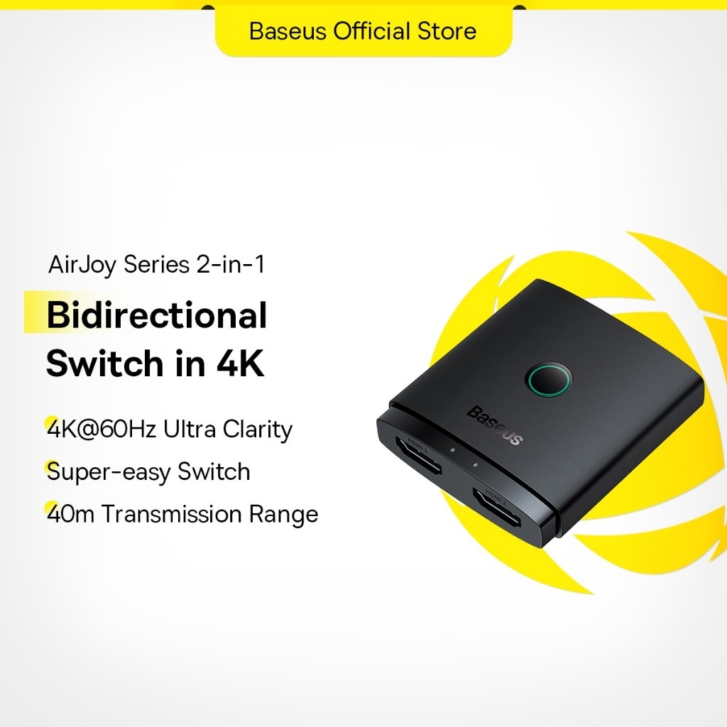 Baseus 2 in 1 HD Switch HDMI-compatible Switcher 4K@60Hz for Xiaomi Mi TV Box PS5 PS4 Playstation