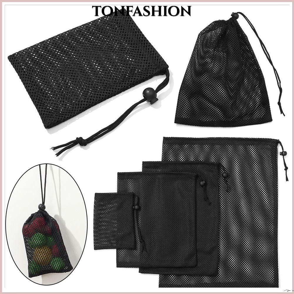 Tonfashion ตาข ่ าย Drawstring กระเป ๋ าเดินทางไนลอนบ ้ านถุงซักรีด
