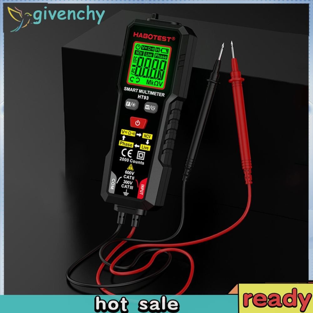 [givenchy1.th ] Ht93 Digital Multimeter Auto-Ranging 2000 นับโวลต ์ มิเตอร ์ Ohmmeter พร ้ อม NCV