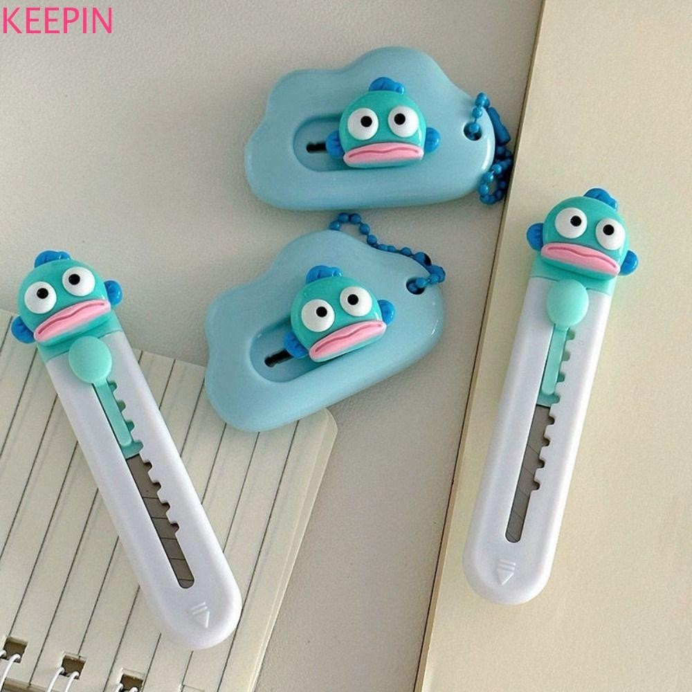 Keepin Clownfish เครื่องตัดกระดาษ, เครื่องตัดกล่องแบบพับเก็บได้ Clownfish, เครื่องเขียน Mini Pocket Sharp Wrapping Tool Home