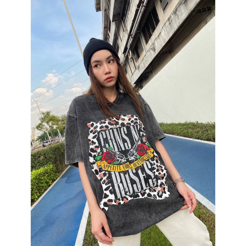 พร้อมส่งในไทย เสื้อยืดวินเทจ ผ้าฟอกเฟด oversize รวมเสื้อวง งานป้ายแท้100%