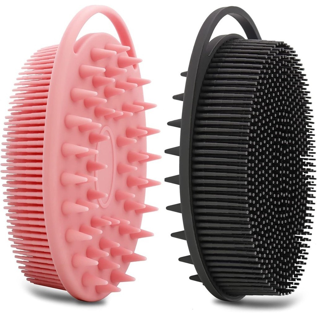 ซิลิโคน Body Scrubber, ซิลิโคน Loofah สองด ้ าน Body Brush Scalp Massager แปรงแชมพูสําหรับทุกสภาพผิว