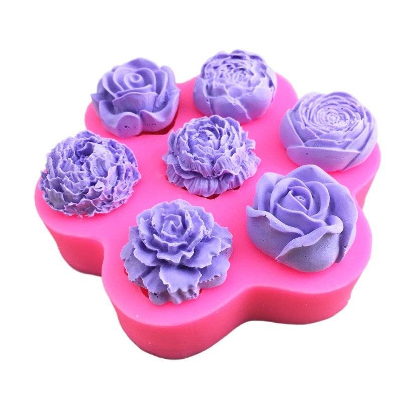Rose Peony ดอกทานตะวันดอกไม้ซิลิโคน Sugarcraft แม่พิมพ์เครื่องมือเรซิ่นช็อกโกแลต Cupcake เบเกอรี่ Fondant เค้กตกแต่งเครื่องมือ