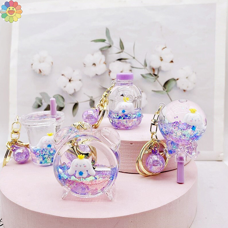 Gogo Sanrio การ ์ ตูนน ่ ารักพวงกุญแจอะนิเมะอบเชยสุนัข Quicksand พวงกุญแจอะคริลิค Kawaii กระเป ๋ าจี ้ Charm รถอุปกรณ ์ เสริม TH