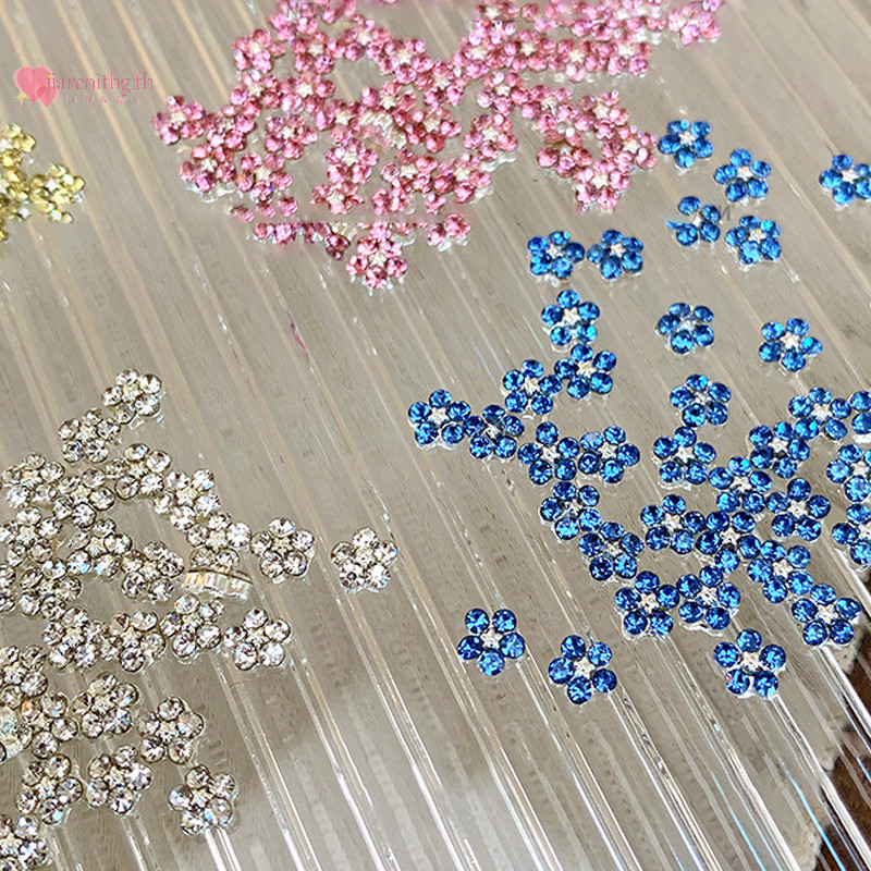 Renbg 10pcs 3d Plum Blossom Mini ดอกไม้เล็บ Ch เพชรเครื่องประดับเล็บ Gems Ch สําหรับเล็บ Diy อุปกรณ์เสริม TH