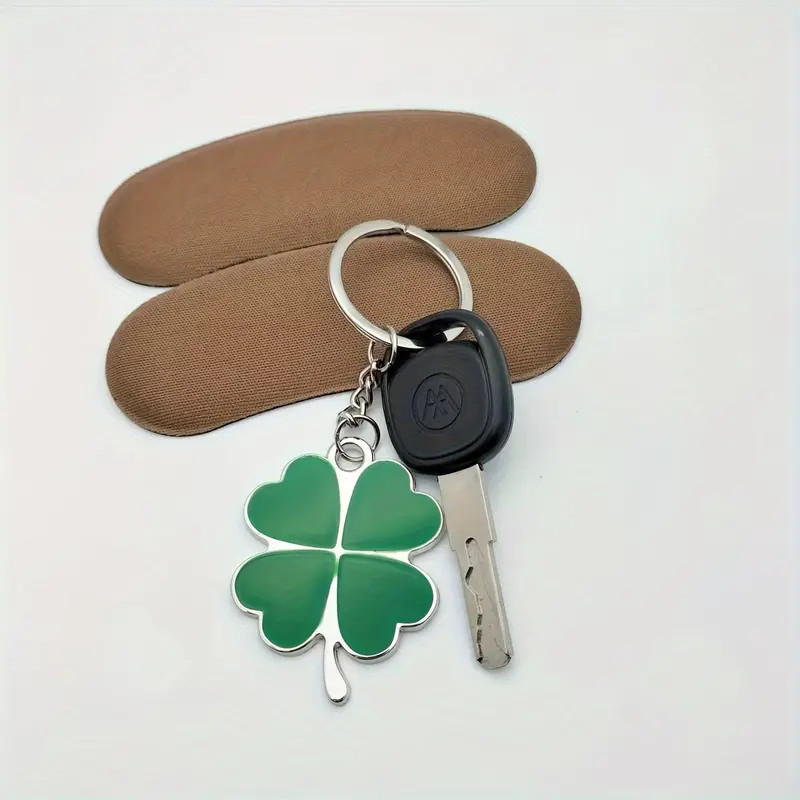 แฟชั ่ นสี ่ Leaf Clover Key Chain สีเขียวแหวนโลหะโชคดี Keychians กระเป ๋ าเครื ่ องประดับ Key อุปกรณ ์ เสริม ราคา ถูกที่สุด ดีลบีเคเค แกลเลอรีภาพที่ 2