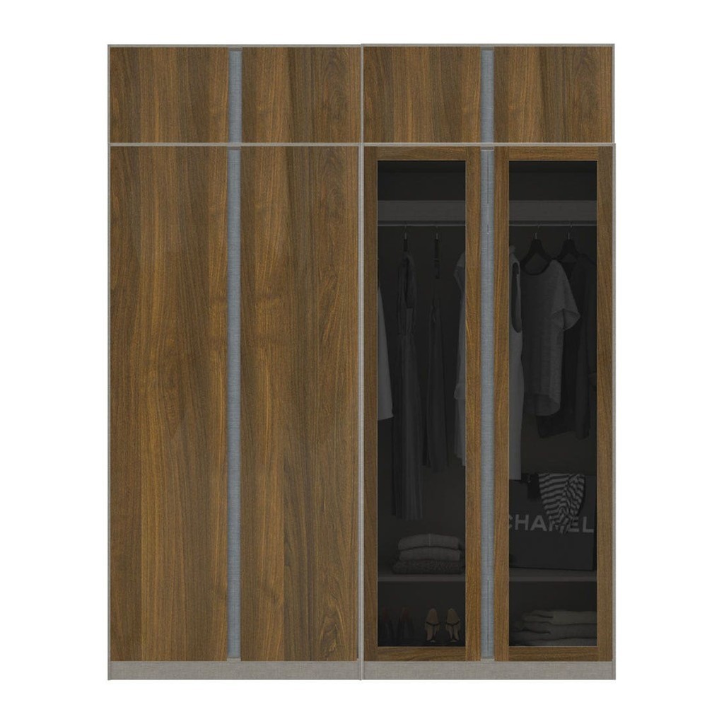 Koncept Furniture ตู้เสื้อผ้าขนาด 200 ซม. รุ่น Blox Fit in สีไม้เข้ม  แบรนด์ KONCEPT FURNITURE ราคา ถูกที่สุด ดีลบีเคเค รูปภาพหลัก