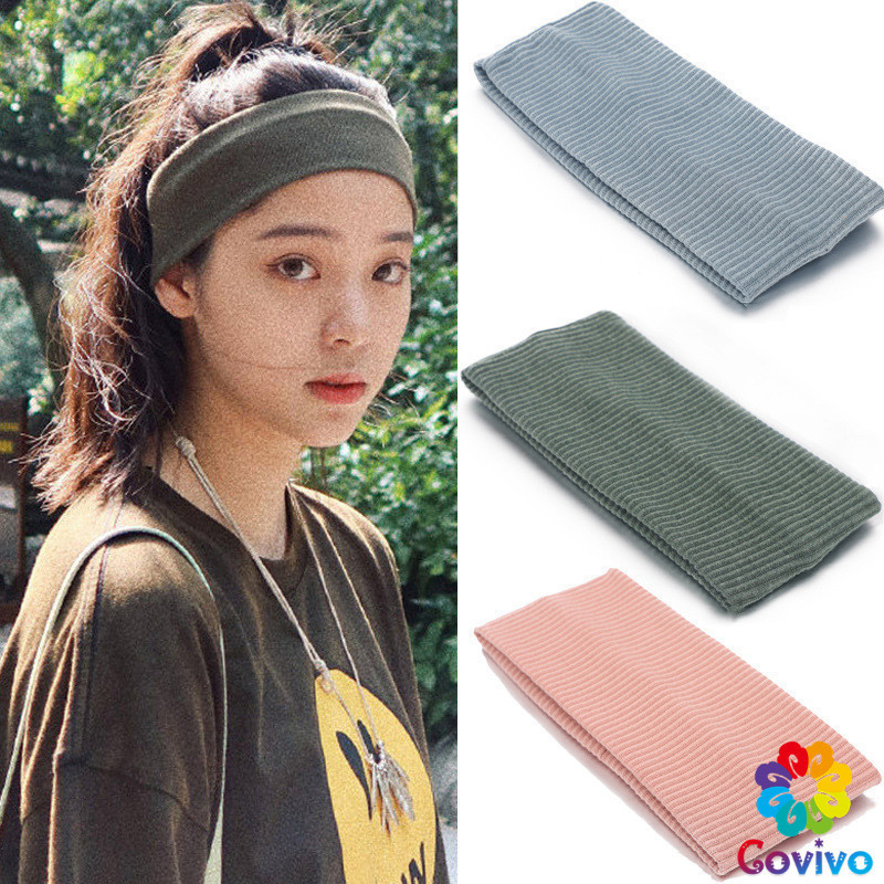 Covivo ผ้าคาดผม แบบดูดซับเหงื่อ ทรงสปอร์ต ที่คาดผมแฟชั่น sports hair band