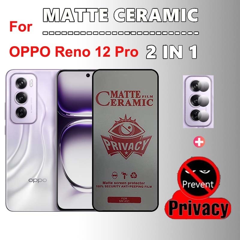 ฟิล์มเซรามิคสำหรับ OPPO Reno 12 Pro 5G ฟิล์มกันรอยแบบเต็มหน้าจอพร้อมตัวป้องกันเลนส์สำหรับ OPPO Reno12 Pro 5G 11 10 8T Pro Plus 5G