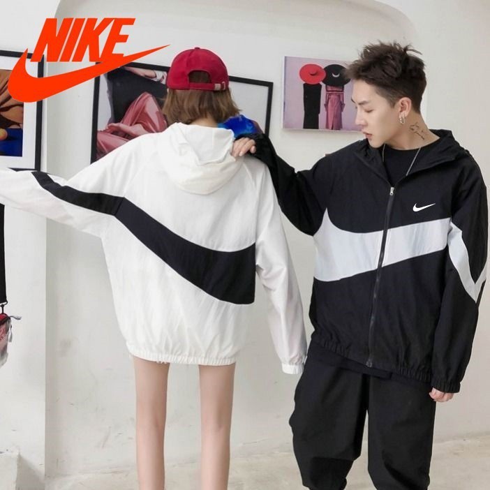 【สั่งในไลฟ์ลด50%】 เสื้อฮู้ดแจ็ Nike กเก็ต ทรงหลวม ลายโลโก สไตล์ลำลอง กีฬา กันลม กันน้ำ น้ำหนักเบา สำหรับผู้ชาย M-3XL