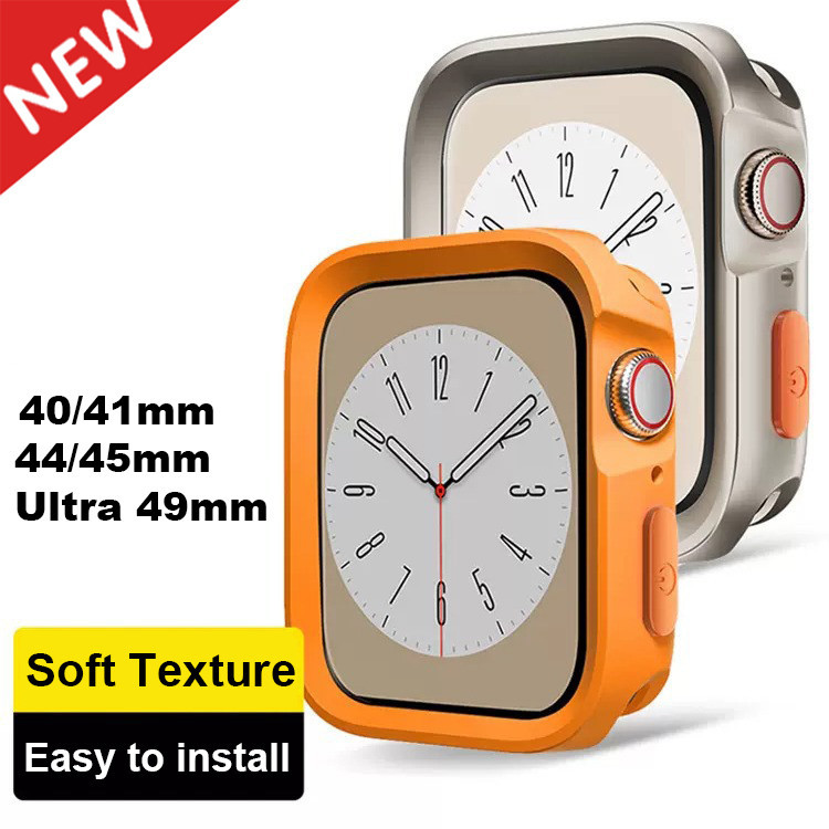 ฝาครอบ TPU สําหรับ Apple Watch Ultra Case 49 มม.45 มม.41 มม.44 มม.40 มม.กรอบกันชนสําหรับ iWatch Series SE 8 Ultra 7 6 5 4