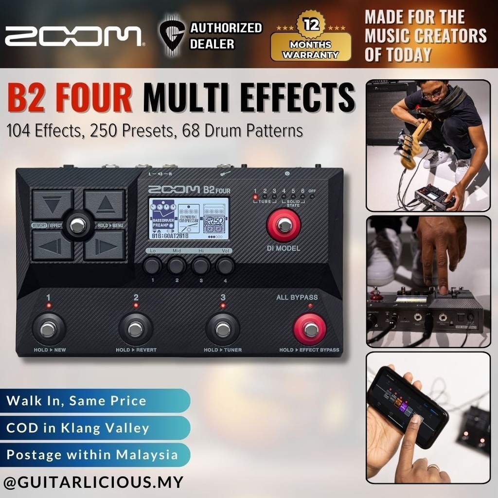 โปรเซสเซอร์ Zoom B2 FOUR Bass Multi-effects ( B-2 Four / B-2 Four )