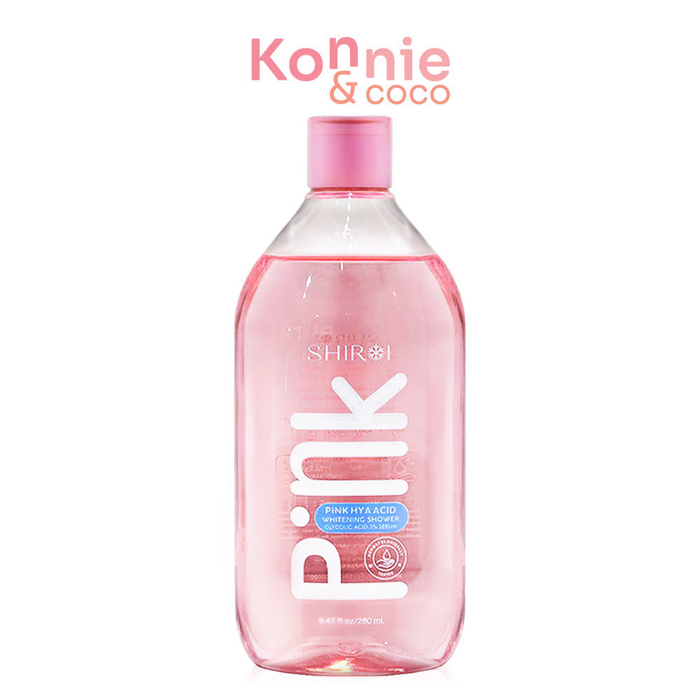 Shiroi Pink Hya Acid Whitening Shower Glycolic Acid 3% Serum 280ml ชิโรอิ พิงค์ ไฮยา แอซิด ไวเทนนิ่ง