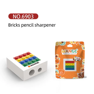 Wange Building Block เครื ่ องเขียนอนุภาคขนาดเล ็ กอิฐกฎกล ่ องดินสอ Sharpener เจาะปากกามีด Pocket ติดตั ้ งข ้ อความของเล ่ นสําหรับเด ็ ก