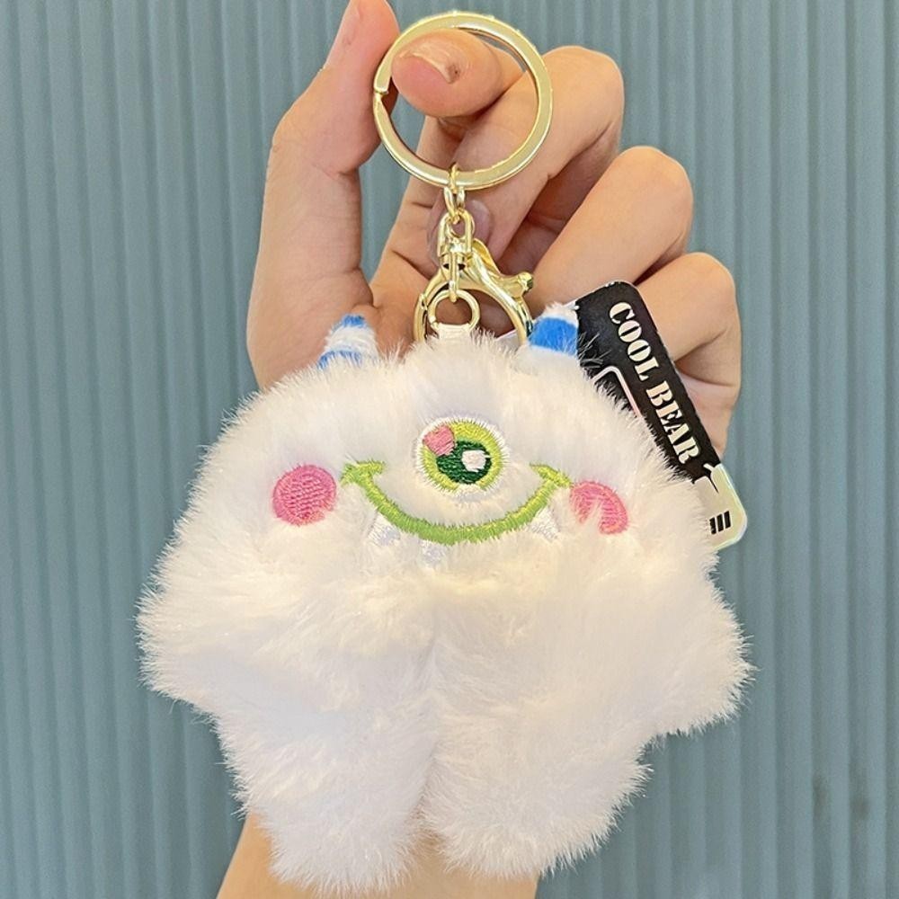 DSLONG พวงกุญแจตุ๊กตา, Rex กระต่ายผมแฟชั่น Big Eyed Cyclop ตุ๊กตาจี้, กระเป๋าอุปกรณ์เสริม Diy Kawaii กระเป๋าตกแต่ง