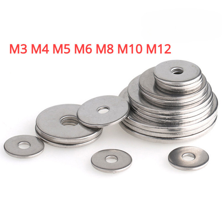 [YHM1 ] แหวนอีแปะ แหวนรอง น็อตสกรู สแตนเลส 201 M3M4M5M6M8M10M12 / Flat Washer Stainless Screw SUS201