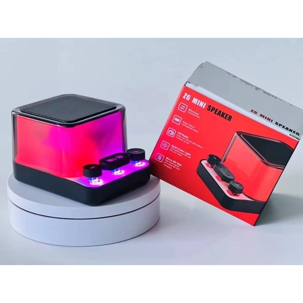 ลำโพง Wireless Z6 MINI SPEAKER ลำโพงบลูทูธ   ลำโพงขนาดพกพาพร้อมไฟ LED