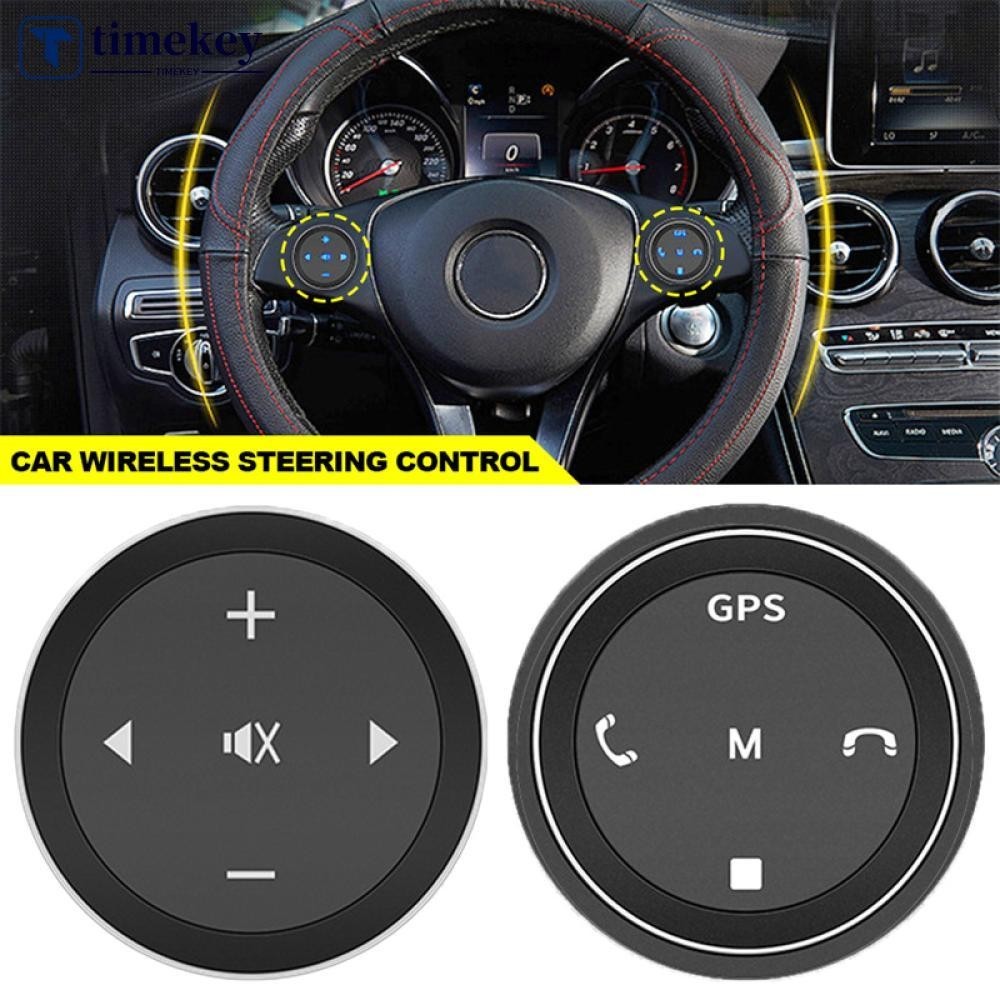 Timekey 2PCS 10 Key พวงมาลัยรถปุ่มควบคุมเพลงไร้สาย GPS นําทางวิทยุรีโมทคอนโทรลปุ่ม M1U2