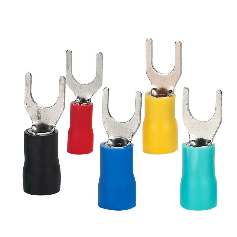 100pcs ส้อมประเภท Pre-INSULATED สายไฟขั้วต่อ SV1.25/2/3.5-4/6 Wire CRIMPING Terminal U Y ประเภทแบนสาย end CRIMP CONNECTOR