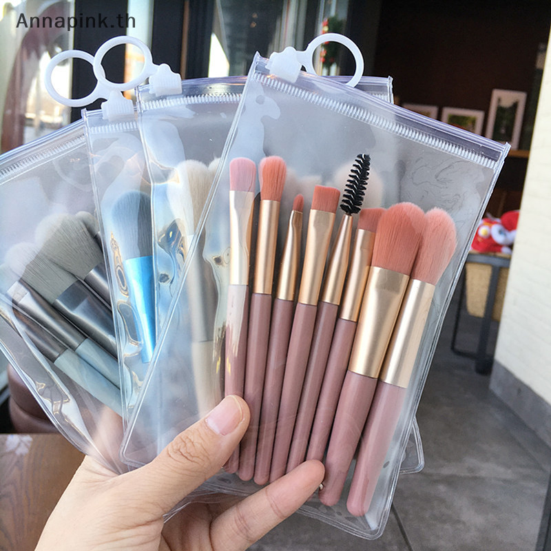 Annapink.th 8PCS Mini Pro แปรงแต่งหน้าเริ่มต้น Matte Handle แปรงขนนุ่มแบบพกพา EN