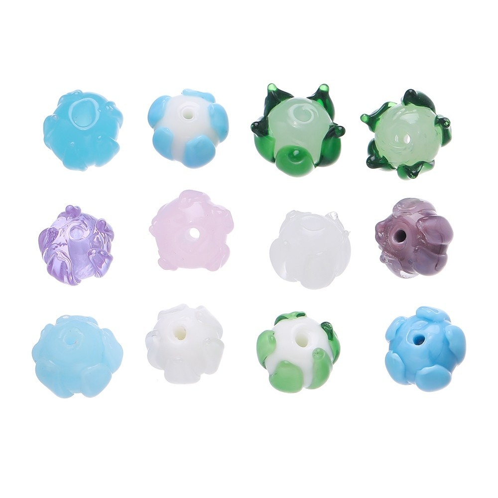 St. kunkka 2-10 ชิ้นลูกปัดดอกไม้แก้วประณีตดอกไม้รูปลูกปัดสําหรับ DIY Beading เครื่องประดับเครื่องประดับทํา — صورة 2