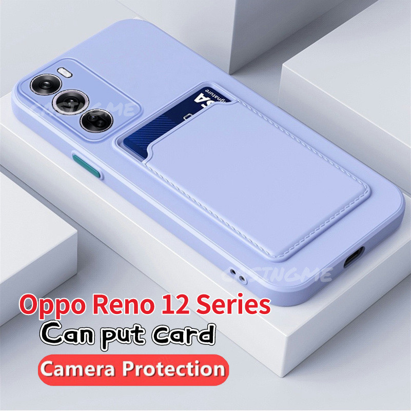 Oppo Reno12 12Pro 5G 2024 Candy CardสําหรับOppo Reno 12 Reno12 OppoReno12 Pro 12Pro 5G 4G 2024 กล้องป้องกันสล็อตกระเป๋าสตางค์ซิลิโคนนุ่มเคสโทรศัพท์ฝาหลัง