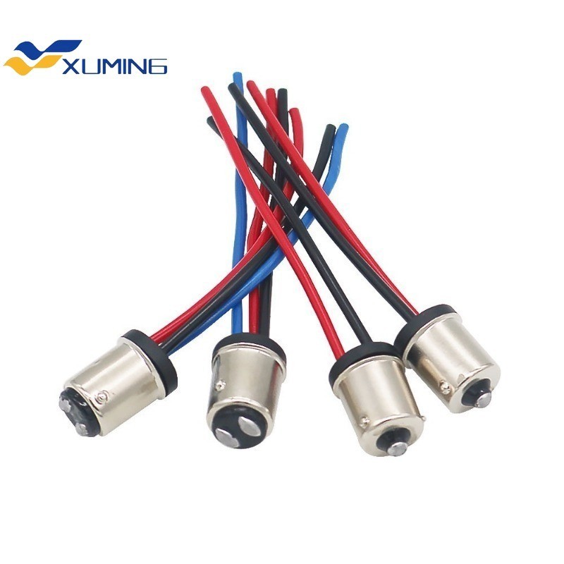 Xm-2pcs BA15S 1156 BAU15S BAY15D 1157 ชายอะแดปเตอร์ซ็อกเก็ตสายไฟสําหรับไฟท้ายไฟหน้าสัญญาณ Retrofit