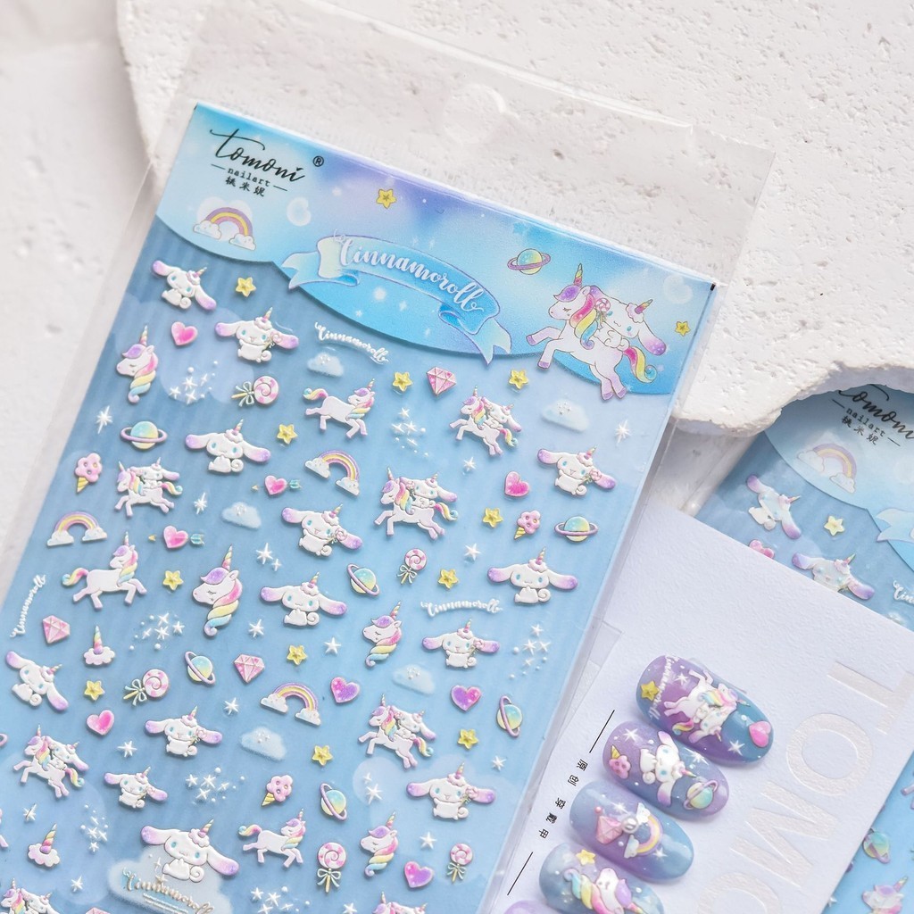 [Meow.Sensei] Sanrio & tomoni Cooperation Style Embossed Nail Sticker ของแท้ Co-Branded SAN Series 055 Big-Eared Dog Xi Na