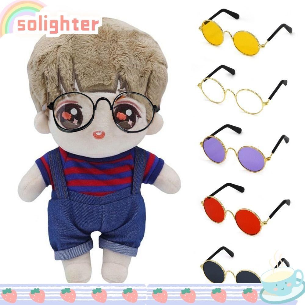 Solighter Plush Labubu ตุ๊กตาแว่นตา,รอบกรอบโลหะ Labubu ตุ๊กตาแว่นตา,แฟชั่น Multicolor Labubu ตุ๊กตาอุปกรณ์เสริมตุ๊กตาของเล่น