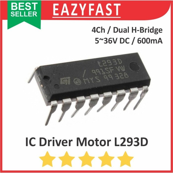 IC Driver มอเตอร์ DC L293 L293D DIP 0.6A 4Ch 4 Ch ช่อง Dual H Bridge Dinamo L 293 D 293D