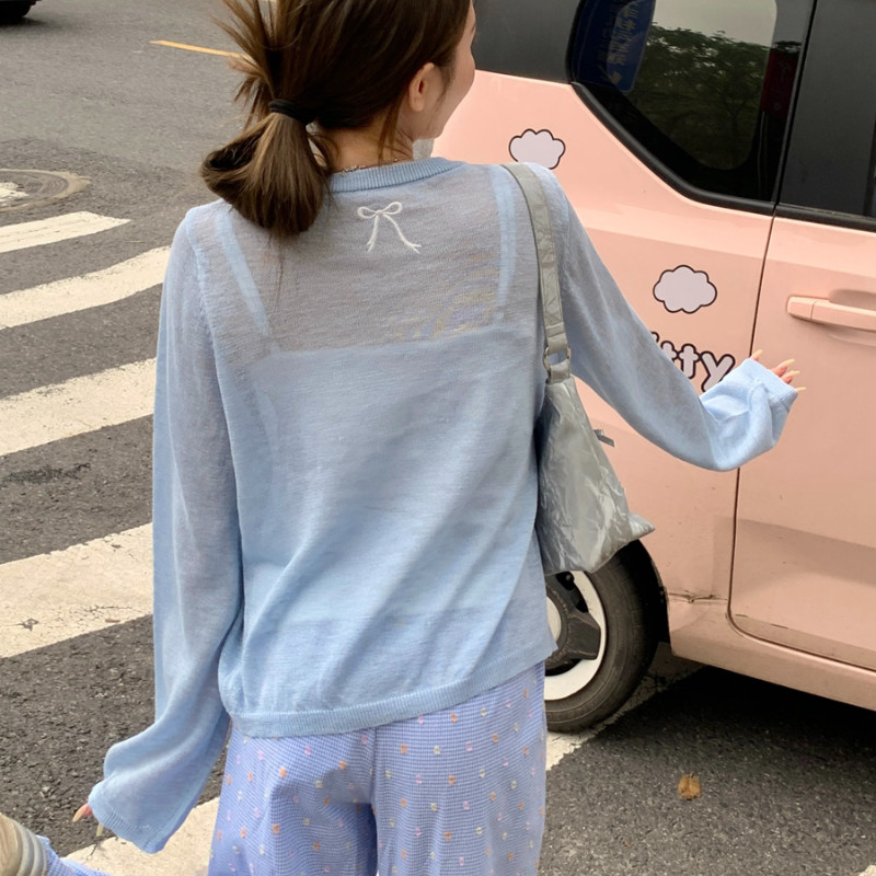 เสื้อคาร์ดิแกนผ้าถักแบบบางสําหรับฤดูร้อนสําหรับผู้หญิง