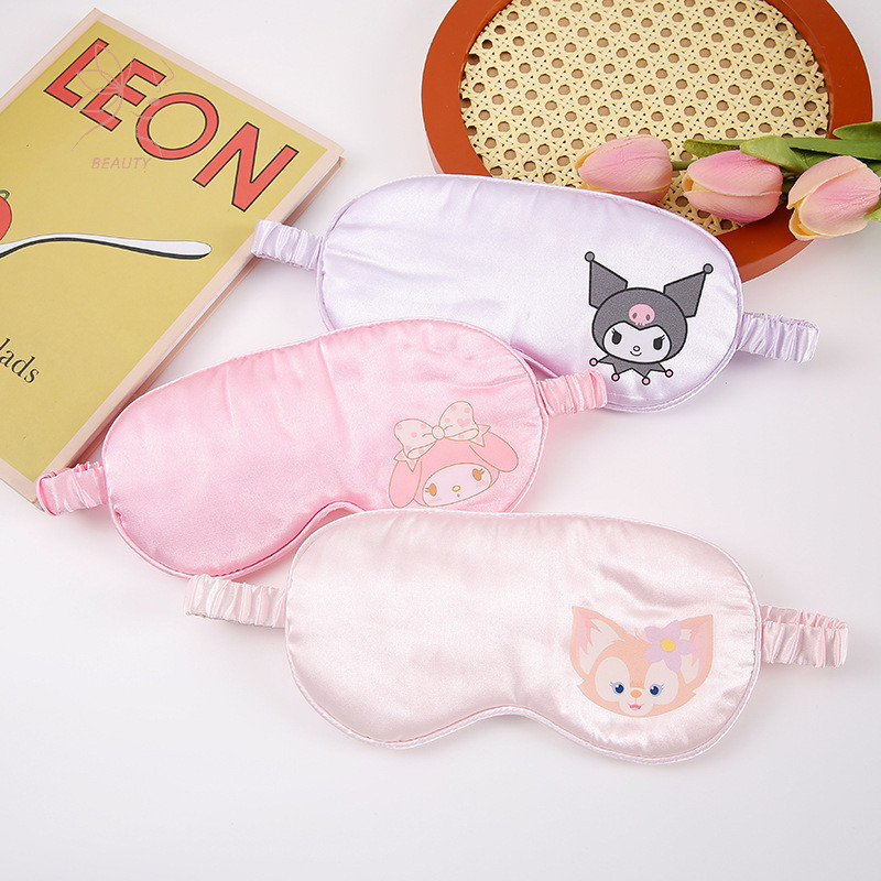 [maybeauty] Sanrio เลียนแบบ Silk Eye Mask สําหรับ Sleeping Breathable Eyeshade Cover สําหรับ Travel Nap Soft Comfort Blindfold Night Eyepatch {TH}