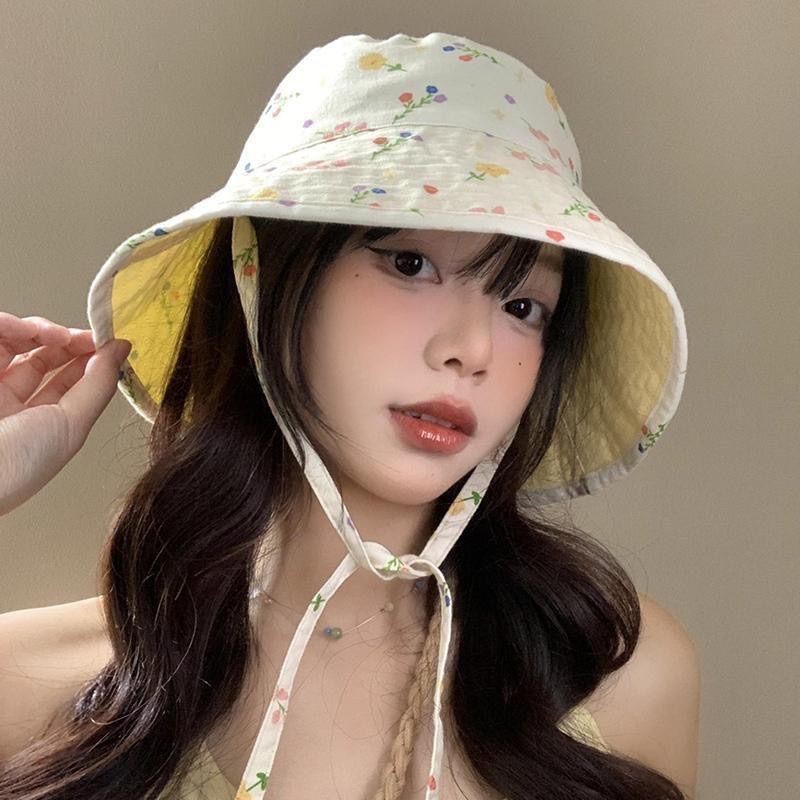 หมวกกันแดดลายดอกไม้หวานน่ารักสำหรับฤดูร้อน ราคา ถูกที่สุด ดีลบีเคเค แกลเลอรีภาพที่ 6