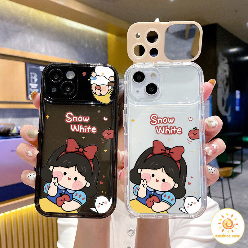 กระจกพลิก กระจกแต่งหน้าเจ้าหญิงน้อยน่ารัก ไอโฟน11 For iPhone12 13 14 15Pro MAX X XS XR XS 7 8Plus SE2020 เคสโทรศัพท์