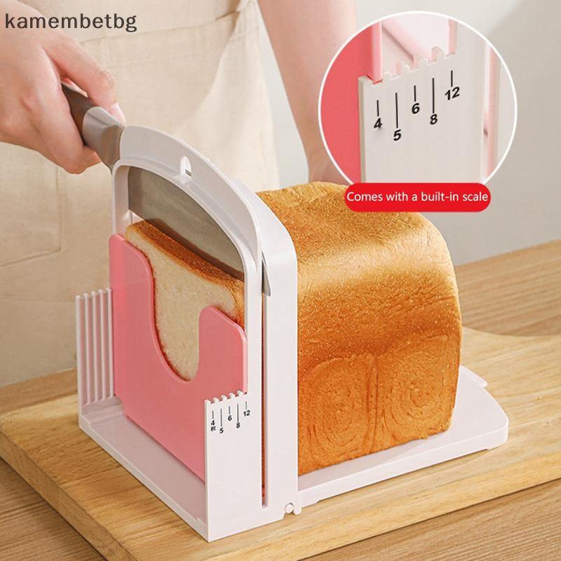 Kamembetbg Toast ขนมปังเครื่องตัดขาตั้งแบบพับได้เครื่องตัดก้อน Rack Baking เครื่องมือตัดคู่มือพลาสติกหั่นเครื่องมือ TH