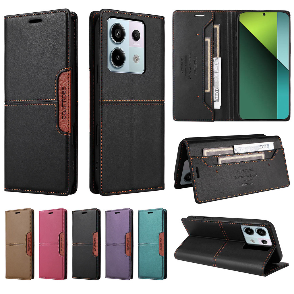 สําหรับ Xiaomi 14T 13T 12T 11T Mi 11 Lite 5G NE POCO C75 C65 C61 M6 4G M5s X6 X5 F6 Pro 5G X3 NFC PU หนังกระเป๋าสตางค์แม่เหล็กกรณีพลิกพร้อมช่องใส่การ์ด Soft TPU Shell